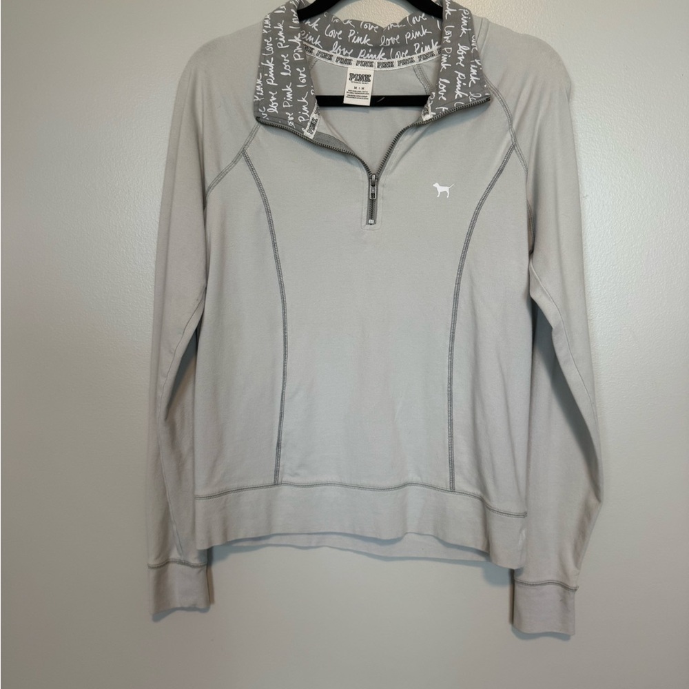 Gray Quarter-Zip Pullover PINK by Victoria secret